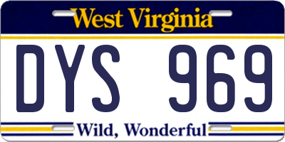 WV license plate DYS969