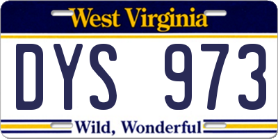 WV license plate DYS973