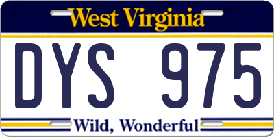 WV license plate DYS975