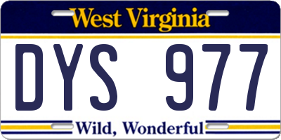 WV license plate DYS977
