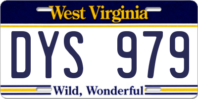 WV license plate DYS979