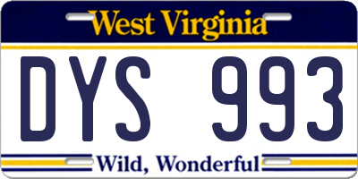 WV license plate DYS993
