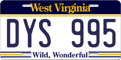 WV license plate DYS995