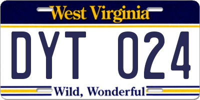WV license plate DYT024