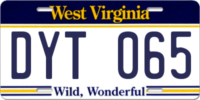 WV license plate DYT065