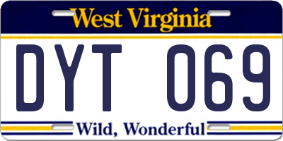 WV license plate DYT069