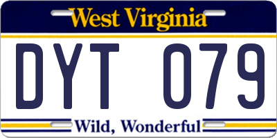 WV license plate DYT079