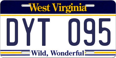 WV license plate DYT095