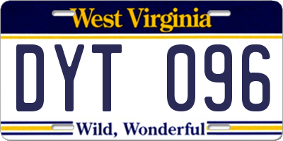WV license plate DYT096
