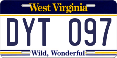 WV license plate DYT097