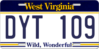 WV license plate DYT109