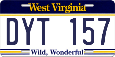 WV license plate DYT157