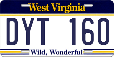 WV license plate DYT160