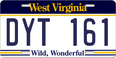WV license plate DYT161