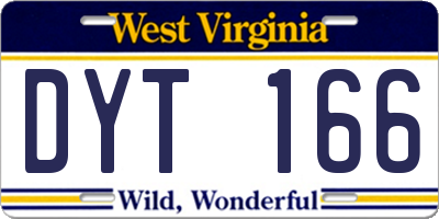 WV license plate DYT166