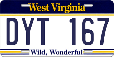 WV license plate DYT167