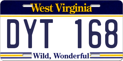 WV license plate DYT168