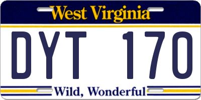 WV license plate DYT170