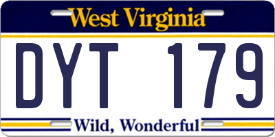 WV license plate DYT179
