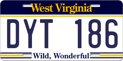 WV license plate DYT186