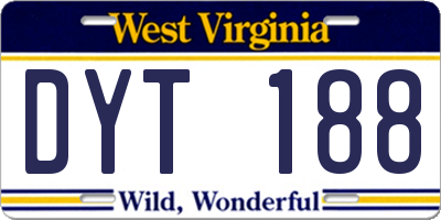 WV license plate DYT188