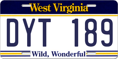 WV license plate DYT189