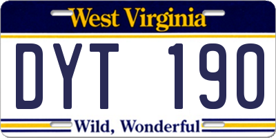WV license plate DYT190