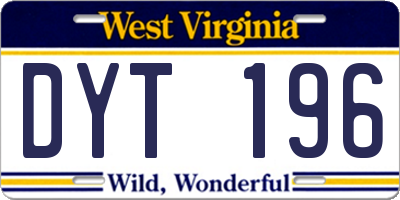 WV license plate DYT196