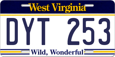 WV license plate DYT253