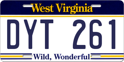WV license plate DYT261