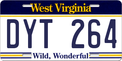 WV license plate DYT264