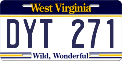 WV license plate DYT271