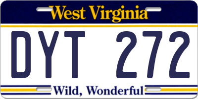 WV license plate DYT272