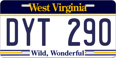 WV license plate DYT290