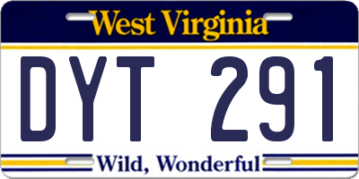 WV license plate DYT291