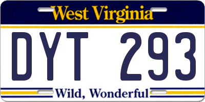 WV license plate DYT293