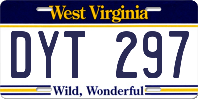 WV license plate DYT297
