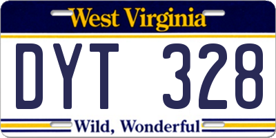 WV license plate DYT328