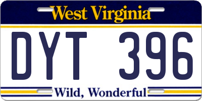 WV license plate DYT396