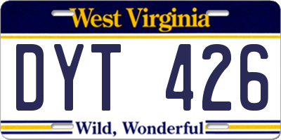 WV license plate DYT426