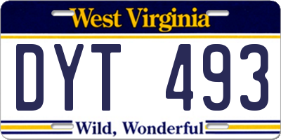 WV license plate DYT493