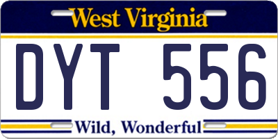 WV license plate DYT556