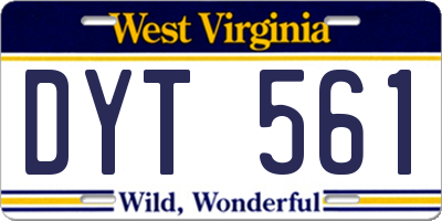 WV license plate DYT561