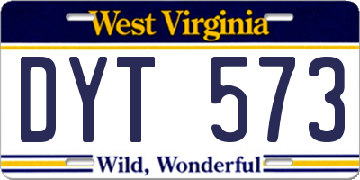 WV license plate DYT573