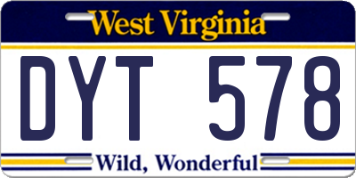 WV license plate DYT578