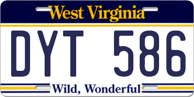 WV license plate DYT586