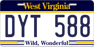 WV license plate DYT588