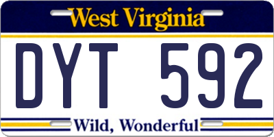 WV license plate DYT592