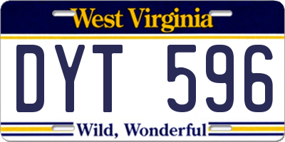 WV license plate DYT596