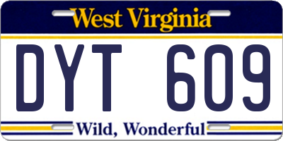 WV license plate DYT609